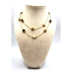 Gold Tone Change With Floating Beads, Gold, Black, Tan